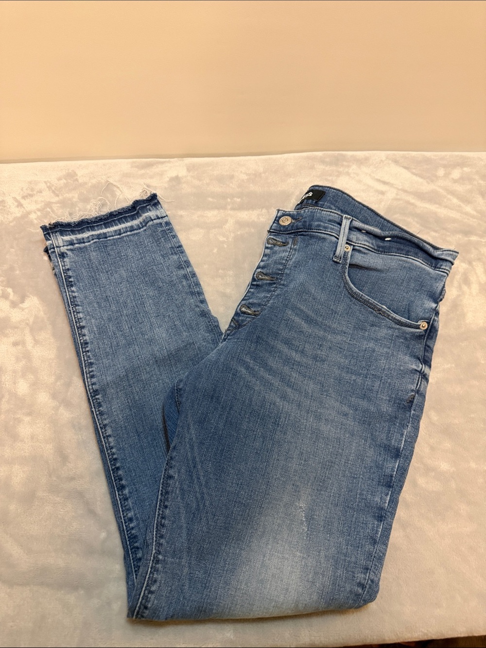 High-Rise Blue Women’s Button-Fly Jeans